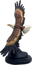 19 Inch Large Bald Eagle Statue Resin Sculpture Frgurine Gift for Home Office Li picture