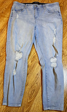 Torrid Women’s size 22R Skinny Jeans Light Wash High Rise Distressed stretch picture