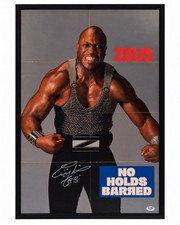 Original WWF ZEUS Hand Signed “NO HOLDS BARRED” PSA/DNA 1989 Movie Poster FRAMED picture