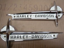 Harley Davidson  OEM 61776-61T 1961-1962 FL GAS TANK NAMEPLATES  picture