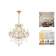 Elegant Modern 5-Light Gold Chandelier - Ideal for Living Room & Dining Decor picture