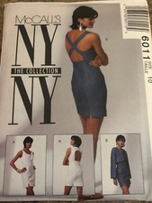 🌸 NY/NY McCALL'S #6011 - LADIES SEXY OPEN BACK DRESS & BOLERO PATTERN 10 FF picture