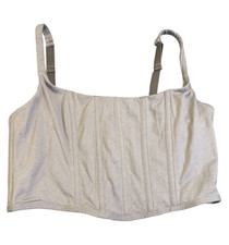 NWT SKIMS Cotton Corset Top adjustable Charcoal Grey XL Sculpting Bustier Tank picture