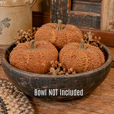 New Country Primitive Rustic SET 3 SMALL BUMPY PUMPKINS Bowl Filler Fall 4