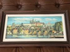 Vintage Praha 1998 Signed E.A. Framed Prague Cityscape Print by F. Jamba picture