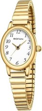 BOFAN Small Gold Watch Women Quartz Stainless Steel Expansion Band 3ATM picture
