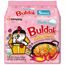 Samyang Spicy Chicken Noodle Carbonara Flavor Ramen, 4.58 oz, 5 Pack New picture