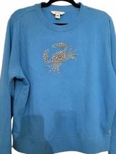 Lilly Pulitzer Blue Crab Embellished Long Sleeve Sweatshirt picture