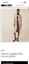 REISS Women’s Darcie Trench Coat Mac Beige Belted 6 Small X Small picture
