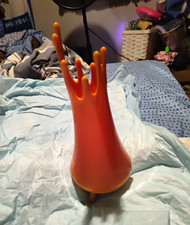 Orange Abstract Art Vase, Decorative Asymmetrical Free Standing Accent picture
