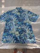 Tommy Bahama Men's Silk Short Sleeve XL - Multi Shades Of Blue HTF 100% Silk picture