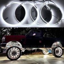 17.5'' Solid Color LED Wheel Lights For Truck Rim Lights White Strobing w/Switch picture