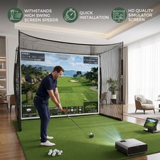 10x8FT Golf Simulator Net Impact Screen Driving Practice Cage with Carry Bag picture