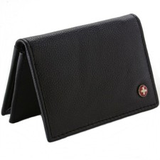 Alpine Swiss Genuine Leather Thin Business Card Case Minimalist Wallet picture