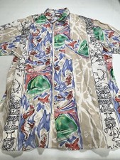 Mens Mix Linen Print Short Sleeve Shirt 2XT NEW picture