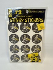 Vintage Trend 1980 Scratch ‘n Sniff Stinky Stickers 72ct Cave & Bone Scent: NEW picture