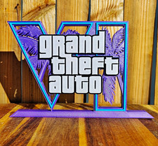 Grand Theft Auto VI GTA 6 Logo Display Sign Standee Purple Blue picture