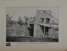 Antique Newburyport Massachusetts Chain Bridge Art Print 1902 Boston & Maine picture