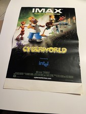 Vtg 2000 CyberWorld 3D IMAX Mini Poster 11x17 Simpsons Homer Intel Promo Rare 🔥 picture