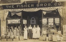 Cleveland OH Ohio Fisher Bros. Grocers c1908 RPPC Photo Postcard COPY picture