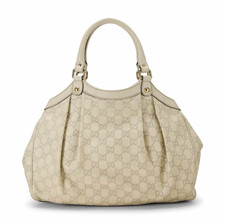 Gucci GG Beige Top Handle Shoulder Bag, Magnetic Closure, Inner Pockets, Gold picture