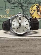 Mens Rolex Oyster Perpetual Date Stainless Steel Silver Dial 34mm Watch picture