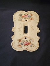 Vintage Porcelain Light Switch Cover Original ARNART Creation Japan Floral picture