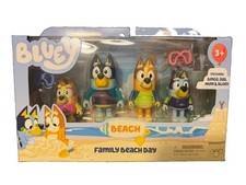 Bluey Family Beach Pack Figures NEW in Box Toy Set Bingo Bandit and Chilli picture