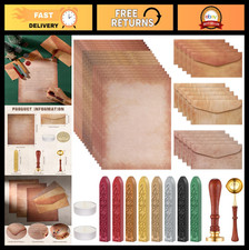 42Pcs Vintage Stationery Set - Paper, Envelopes, Wax Seals, Spoon & Candles for picture