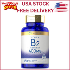 Carlyle Vitamin B-2 400mg 180 Count Non-GMO Gluten Free Supplement B2 Riboflavin picture