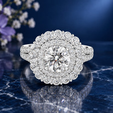 IGI Certified Lab Grown Diamond Engagement Ring 2.41 Ct Round Cut 14k White Gold picture