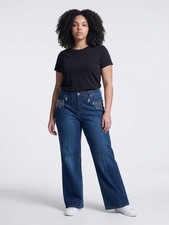 Women's Bandolino Mandie Straight Leg Jeans Size 18W Blue Silver picture