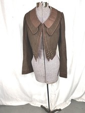 antique bodice jacket top short brown wool lined bust 32 original 1890 picture