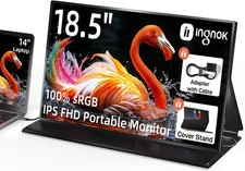Ingnok 18.5-inch Portable Monitor, 100% sRGB FHD, USB C, HDMI, External Monitor picture