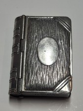 Antique C.E.B & CO Silverplated Vesta Case - Book Shaped Match And Stamp Case picture