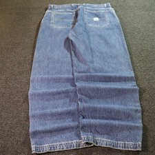 Faded Glory Baggy Jeans Mens 36x30 Blue Denim Patched Y2k Vintage Skater Retro picture