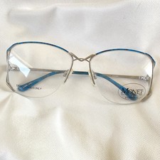 NOS Vintage Monet Turquoise EYEGLASS FRAMES Japan 55 15 125 picture