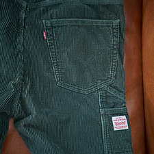 Levi's 500 Series Men's Green Corduroy Pants 36W loose Fit Straight leg picture