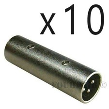 10 Pack 3-Pin XLR Male to Male Plug Coupler Gender Changer Audio Mic DJ Adapter picture