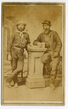 1860s Albumen CDV Photo Studio Portrait Of a Pair of Gold Miners, Sonora CA picture