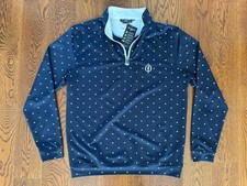 ST ANDREWS OPEN GOLF NAVY 1/4 ZIP SWEATER TOP MIDLAYER SCOTLAND LARGE/L GLENMUIR picture