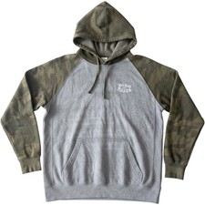 Wicked Happy Womens Camo Raglan Sugar Skull Graphic Hoodie Camo M Camouflage picture