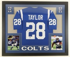 Jonathan Taylor Signed Custom Indianapolis Colts Framed Jersey Display (Beckett) picture