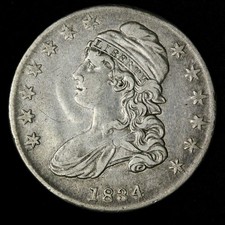 1834 SD SL Capped Bust Half Dollar XF+ TONED E313 KDRCHM picture