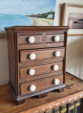 Rare Victorian Scrumbled Apprentice Piece Miniature Chest of Drawers picture