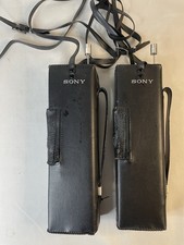 Rare Vintage Sony CB-107W CB AM Walkie Talkies Matching Pair with Leather Cases picture