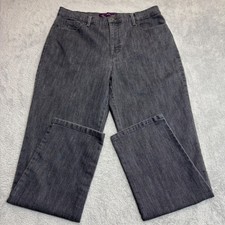 Gloria Vanderbilt Amanda Jeans Womens 14 Average Grey Straight Leg High Rise 31 picture