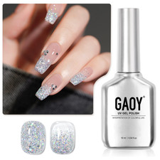 GAOY Glitter Gel Nail Polish, 16Ml Silver Sparkly Gel Polish, Diamond Shiny Glit picture