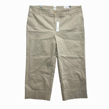 Chico's Trapunto Wide Leg Crop Pants Womens 18 Smokey Taupe Tan  picture