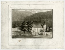 Antique Print-LANDSCAPE-CASTLE-MANOR HOUSE-FOREST-Vasserot-Coqueret-ca. 1800 picture